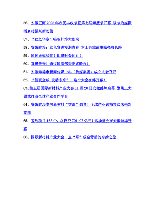 蚌埠2025年新闻稿件汇总